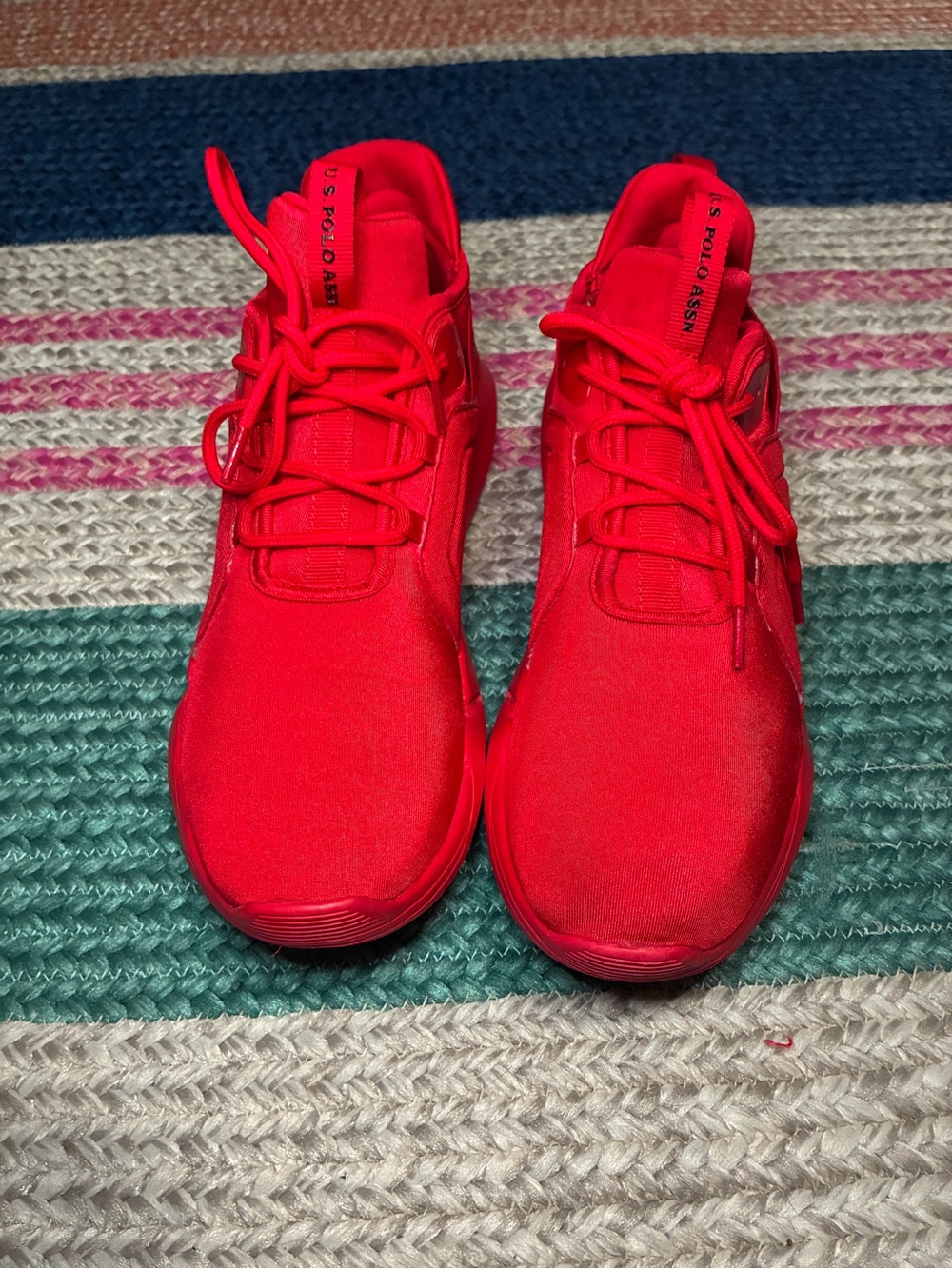U.S. Polo Assn. All-Red Mesh Athletic Knit Sneakers - Women's Size 9M - Picture 3 of 7